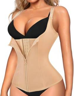 Junlan Bauchweg Body Damen Bauchweggürtel Korsage Damen Bauchweg Body Shaper Damen Waist Trainer Damen Korsett Damen Taillenformer (Beige, Small) von Junlan