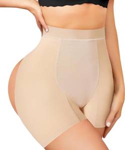 Junlan Bauchweg Unterhose Damen Shapewear Body Miederhose Damen Bauchweg Hohe Taille Bauchweg Hose Damen Miederpants Shaping Unterwäsche Butt Lifter Unterhose (Beige, M) von Junlan