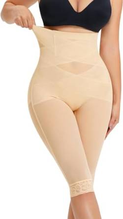 Junlan Bauchweg Unterhose Damen Shapewear Miederhose Stark Formend Hohe Taille Figurformende UnterwäSche Leggings Body Shaper Miederpants（Beige，3XL） von Junlan