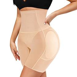 Junlan Damen Figurformend Miederpants Shapewear Bauchweg Unterhose Spanx Push up Unterhose Damen Butt Lifter Body Shaper (Beige, Large) von Junlan