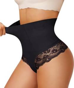 Junlan Shapewear Damen Miederslip Body Shaper Bauchweg Hohe Taille Nahtlos Mieder Unterhose Miederhose Damen Bauchweg String Shaping UnterwäSche(Schwarz,2XL) von Junlan