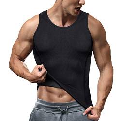 Junlan Unterhemd Herren Body Shapewear Kompressionsshirt Herren Workouts Tank Top Herren Bauch Weg Männer Compression Shirt Herren (Negro, 3XL-4XL) von Junlan