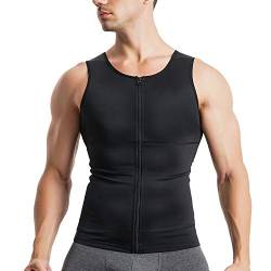 Junlan Unterhemd Herren Body Shapewear Kompressionsshirt Herren Workouts Tank Top Herren Bauch Weg Männer Compression Shirt Herren (schwarz, 2X-Large) von Junlan