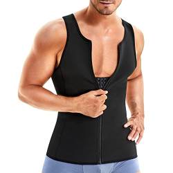 Junlan Unterhemd Kompressionsshirt Herren Bauch Weg Männer Body Shaper Herren T Shirt Korsett Herren（schwarz，3X-Large） von Junlan