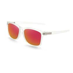 Junsika Polarisierte Sonnenbrillen FüR Herren Klassische Modische Quadratisch Unisex Rot Sonnenbrille UV400 Schutz von Junsika