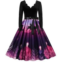 Juoungle Abendkleid Frauen Elegant Langarm V-Ausschnitt Weihnachten Abendkleid von Juoungle