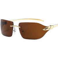 Juoungle Sonnenbrille Retro Mode Rahmenlose Sonnenbrille für Damen Herren von Juoungle