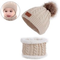 Juoungle Strickmütze Kinder Winter Hut Schal Set Wintermütze Loop Schal Set Kinder von Juoungle