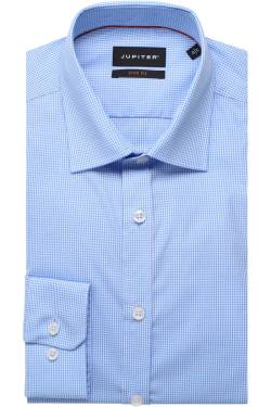 Jupiter Slim Fit Hemd hellblau, Kariert von Jupiter