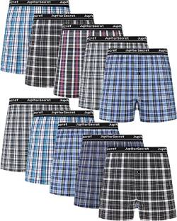 JupiterSecret Boxershorts Herren Baumwolle Unterhosen Männer Amarican Boxershorts 6er und 10er Packs, 10er Pack Grau, S von JupiterSecret