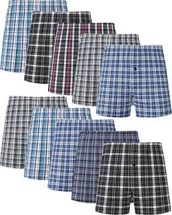 JupiterSecret Boxershorts Herren Baumwolle Unterhosen Männer Amarican Boxershorts 6er und 10er Packs, 10er Pack Silber, L von JupiterSecret