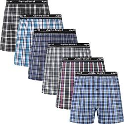 JupiterSecret Boxershorts Herren Baumwolle Unterhosen Männer Amarican Boxershorts 6er und 10er Packs, 6er Pack Blau, L von JupiterSecret