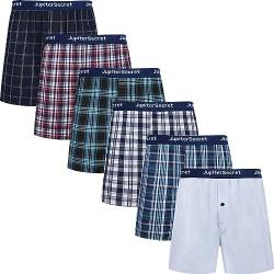 JupiterSecret Herren Boxershorts Baumwolle Unterhosen Männer 6er und 10er Pack Große Amerikanische Boxershorts, XL von JupiterSecret