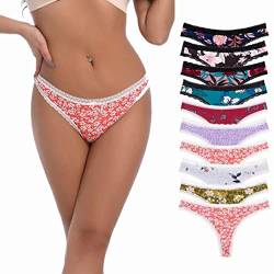 JurHevty Damen Unterwäsche Baumwolle String Tanga Sexy Set Frauen Spitze Unterhosen Mehrpack Thong 10er Pack von JurHevty