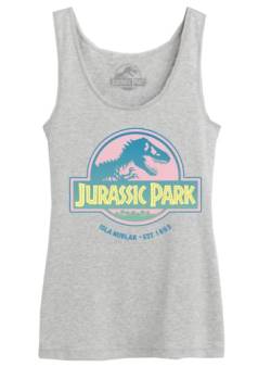 Jurassic Park Damen Wojupamtk010 Tanktop, Grau meliert, Small von Jurassic Park