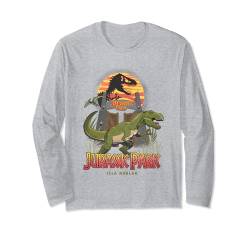 Jurassic Park Isla Nublar T-Rex Roaring Vintage Logo Langarmshirt von Jurassic Park