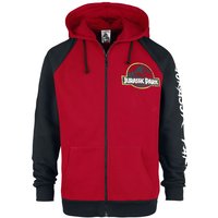 Jurassic Park Kapuzenjacke - Classic Logo - S bis XL - für Männer - Größe M - rot/schwarz  - EMP exklusives Merchandise! von Jurassic Park