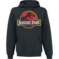 Jurassic Park Kapuzenpullover - Distressed Logo - S bis 4XL - für Männer - Größe S - schwarz  - Lizenzierter Fanartikel von Jurassic Park