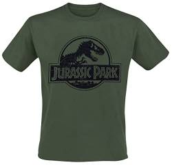 Jurassic Park Logo Männer T-Shirt grün XL 100% Baumwolle Fan-Merch, Filme, Nachhaltigkeit von Jurassic Park