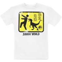 Jurassic Park T-Shirt - Kids - Jurassic World - Danger Run - 128 bis 164 - Größe 128 - weiß  - Lizenzierter Fanartikel von Jurassic Park