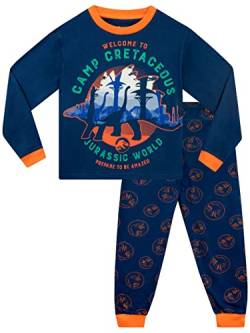 Jurassic World Jungen Camp Cretaceous Schlafanzug Langärmelige Nachtwäsche für Kinder Marineblau 122 von Jurassic World