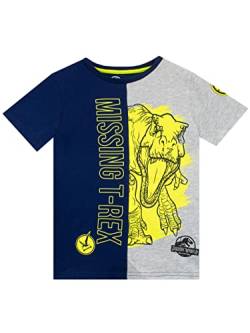 Jurassic World Jungen Dinosaurier T-Rex T-Shirt kurzärmelige Oberteil für Kinder Blau 146 von Jurassic World