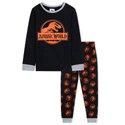 Jurassic World Schlafanzug Jungen Kinder Pyjama Dino T Rex(Schwarz, 5-6 Jahre) von Jurassic World
