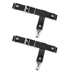 Jurxy Leder Strumpfband 2 PCS Oberschenkel Ring Harness Suspender Gothic Punk Strapsbänder Verstellbare mit Metall Clip - Schwarz von Jurxy