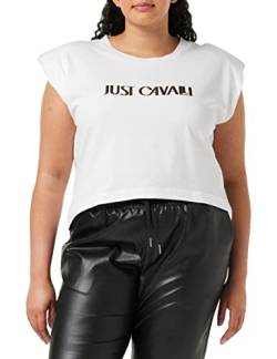 Just Cavalli Damen T-Shirt, 100 Optical White, M von Just Cavalli
