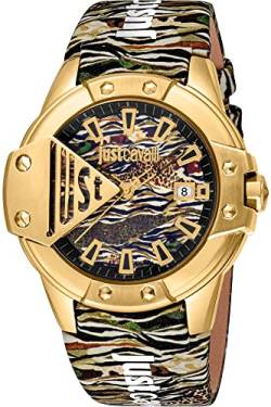 Just Cavalli Herren Analog Quarz Uhr mit Leder Armband JC1G260L0035 von Just Cavalli