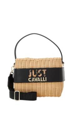 Just Cavalli Korbtasche, Handtasche, Umhängetasche, Natur-Leoprint von Just Cavalli