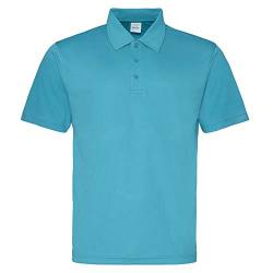 JUST COOL - Herren Funktions Poloshirt 'Cool Polo' / Turquoise Blue, XXL von Just Cool