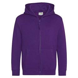 Just Hoods - Kinder Sweatjacke mit Kapuze/Purple, 3/4 (XS) von Just Hoods