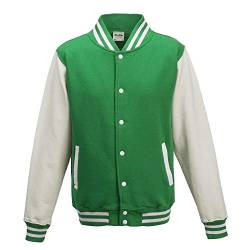 Just Hoods - Unisex College Jacke 'Varsity Jacket' BITTE DIE JH043 BESTELLEN! Gr. - M - Kelly Green/White von Just Hoods