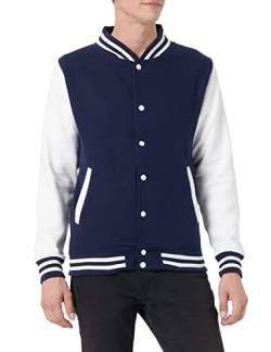 Just Hoods - Unisex College Jacke 'Varsity Jacket' BITTE DIE JH043 BESTELLEN! Gr. - XS - Oxford Navy/White von Just Hoods
