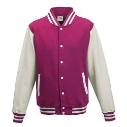 Just Hoods Unisex College Varsity Jacket' Jacke, blickdicht, Rose VIF/Blanc, M von Just Hoods