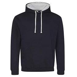 Just Hoods Unisex Varsity Hoodie/French Navy/Heather Grey, 5XL von Just Hoods