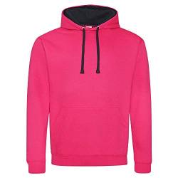 Just Hoods - Unisex Varsity Hoodie/Hot Pink/French Navy, S von Just Hoods