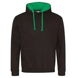 Just Hoods - Unisex Varsity Hoodie/Jet Black/Kelly Green, L von Just Hoods