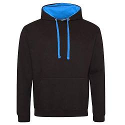 Just Hoods - Unisex Varsity Hoodie/Jet Black/Sapphire Blue, XXL von Just Hoods