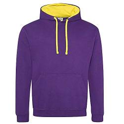 Just Hoods - Unisex Varsity Hoodie/Purple/Sun Yellow, XXL von Just Hoods