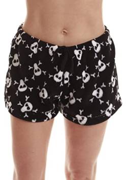 Just Love Pyjama-Shorts für Damen aus Plüsch, Skelett-Totenkopf-Shorts, 2X von Just Love