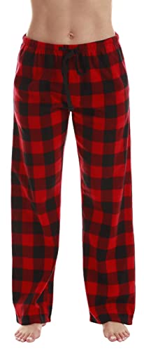 Just Love Pyjamahose aus Mikrofleece für Damen, Rot – Buffalo Plaid, S von Just Love