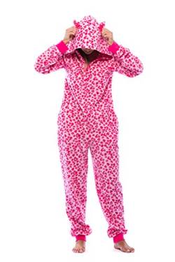 Just Love Schlafanzug für Erwachsene mit Tiermotiven, pink leopard, L von Just Love