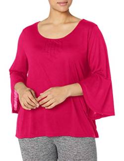 JUST MY SIZE Damen Bell Sleeve Pin-Tuck Hemd, Strawberry Rouge, 58 von Just My Size