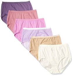 Just My Size Women's Plus Size Cool Comfort Cotton High Brief 6-Pack, Assorted, 9 von Just My Size