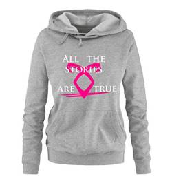Just Style It - All The Stories Are True - Shadowhunters - Damen Hoodie - Grau / Weiss-Pink Gr. L von Just Style It