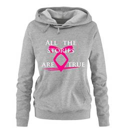 Just Style It - All The Stories Are True - Shadowhunters - Damen Hoodie - Grau / Weiss-Pink Gr. M von Just Style It