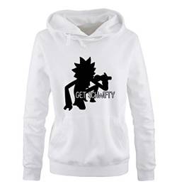 Just Style It - Get Schwifty - Rick and Morty - Damen Hoodie - Weiss / Schwarz Gr. S von Just Style It