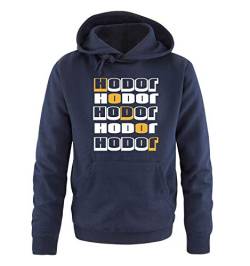 Just Style It - Hodor Hodor Hodor Hodor Hodor - Game of Thrones - Herren Hoodie - Navy / Weiss-Gelb Gr. XXL von Just Style It